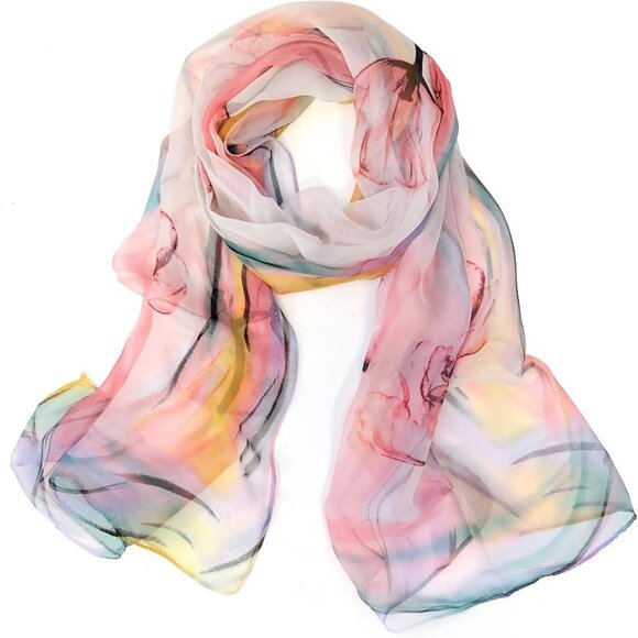 Wrapables Lightweight Sheer Silky Feeling Chiffon Scarf - Picture 1 of 5